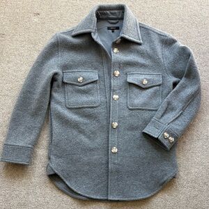 Quince Grey 100% Merino Wool Shirt Jacket